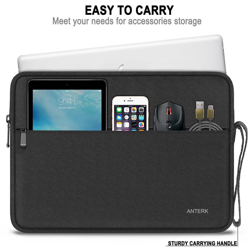 ANTERK Laptop Sleeve 14 Inch  Water Resistant Traveling Computer Cover with Handle  Shockproof Protective Carrying Laptop Case Compatible for 14 Inch MacBook Air/Pro  HP  Dell  Asus  Lenovo  Black - Image 5